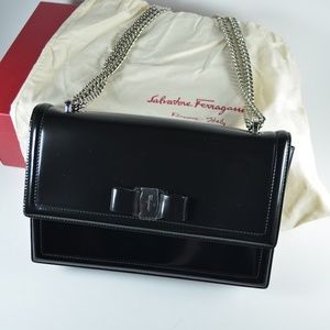 New Authentic Salvatore Ferragamo Ginny Bag, Black